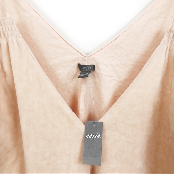 Aerie pink velvet ruffle tank - Picture 3 of 8